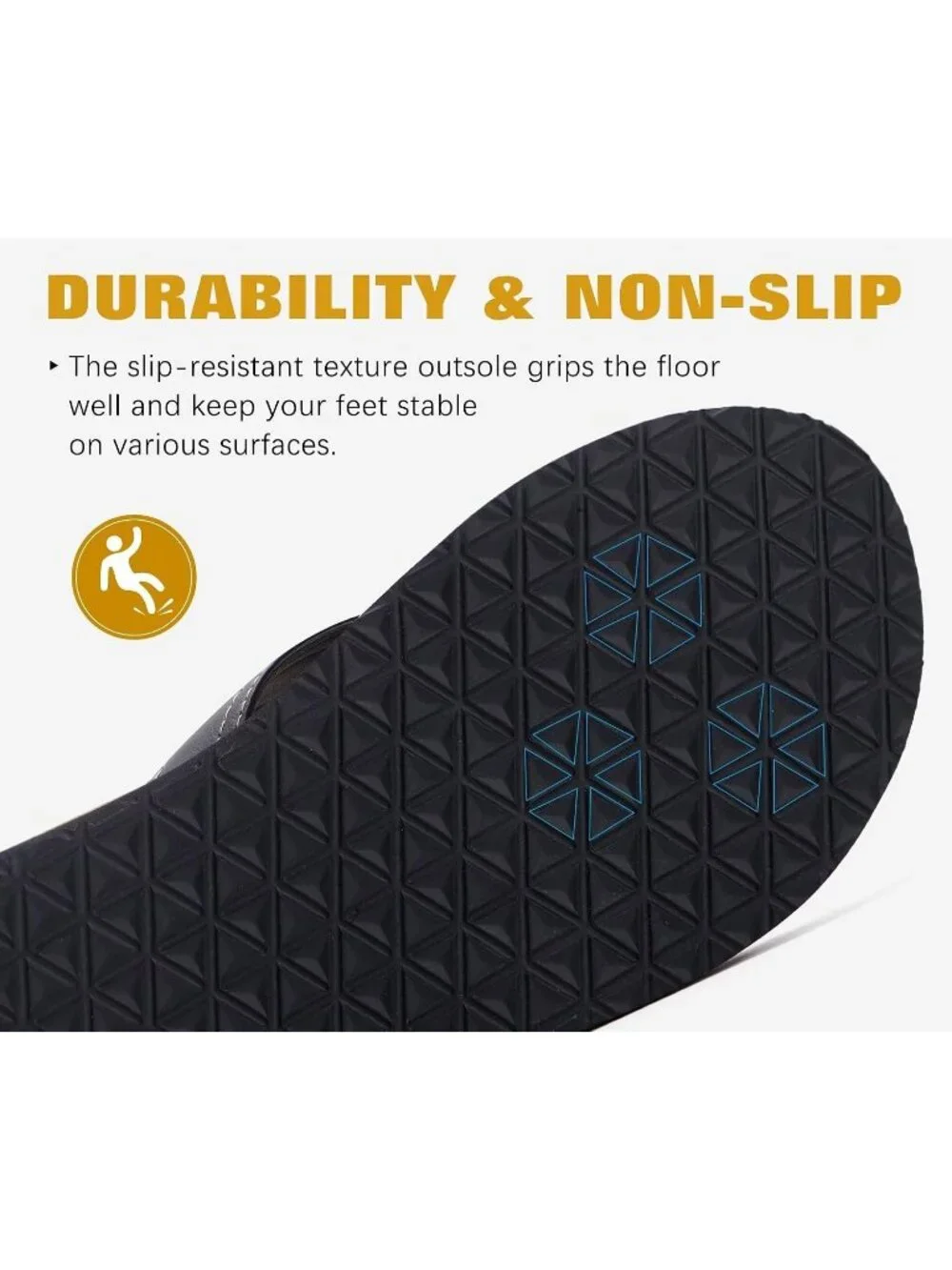 Men's Brown Yoga Mat Leather Flip Flops Slip On Indoor Outdoor Sandal Slipper